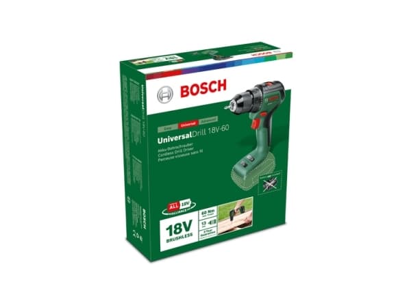 Bosch Universal Drill 18V-60, Boremaskin med pistolgrep, Nøkkelløs, Børsteløs, 1,3 cm, 1900 RPM, 3,5 cm