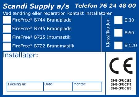 SCANDI SUPPLY Etiketter för brandgenomföringar i väggar och skiljeväggar. 10 st