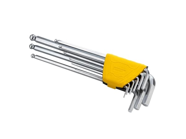 Deli Tools EDL3090, L-muotoinen kuusiokoloavainsetti, Metrinen, 9 kpl, Kromivanadiini-teräs, 1.5,2,2.5,3,4,5,6,8,10 mm, Kromi