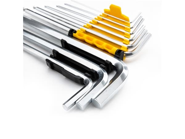 Deli Tools EDL3090, L-muotoinen kuusiokoloavainsetti, Metrinen, 9 kpl, Kromivanadiini-teräs, 1.5,2,2.5,3,4,5,6,8,10 mm, Kromi