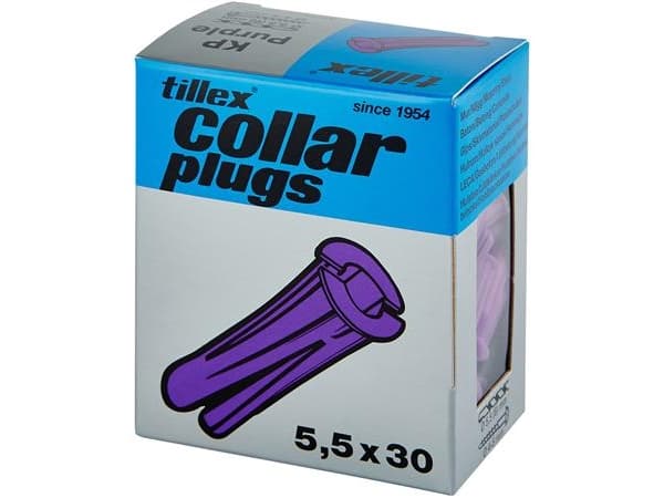 TILLEX pluggar med krage lila KP 5,5x30mm - (100 st.)