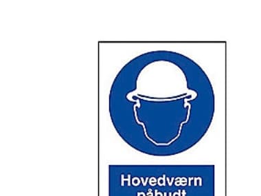 Hovedværn påbudt - A4 Plast 210mm x 297mm