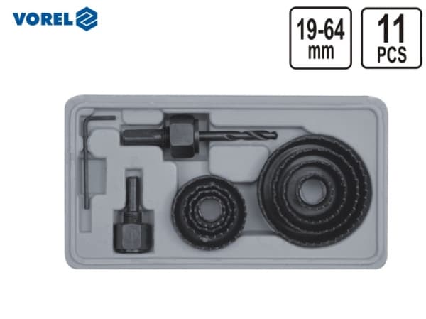 Vorel Trähålsskärare 19-64mm 11 delar (22570)