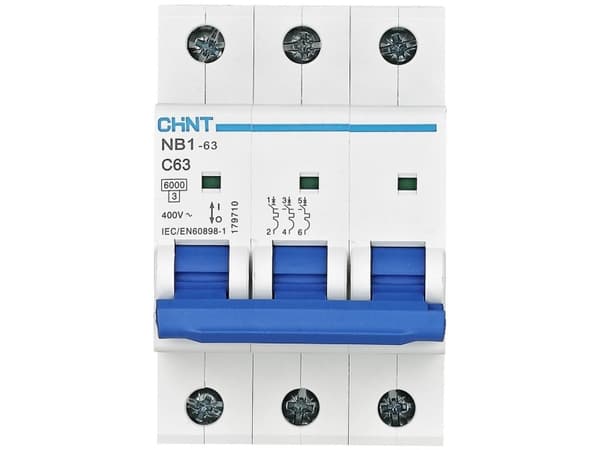 Chint 179699 NB1-63 3P C13 6kA DB Ledningssikkerhedsafbryder 3-polig 13 A 240 V, 415 V