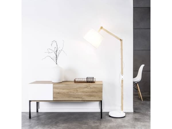 Brilliant Carlyn 09958A75 Golvlampa LED (RGB) E27 60 W Wood (ljus), Vit