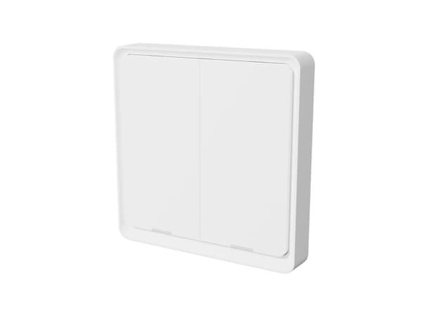 Tesla Smart Switch Dual Battery, Trådlös, ZigBee, Vit, 2 kanaler, 2400 MHz, 25 m