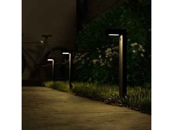 Hombli HBPK-0100, Golvbelysning för utomhusbruk, Svart, Gjuten aluminium, IP65, Golvmontering, LED
