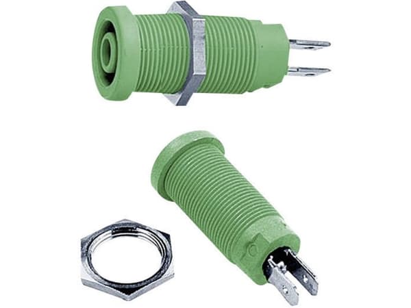 Stäubli XEB-1R Sikkerheds-laboratorietilslutning Tilslutning, indbygning lodret Stift-diameter: 4 mm Grøn 1 stk