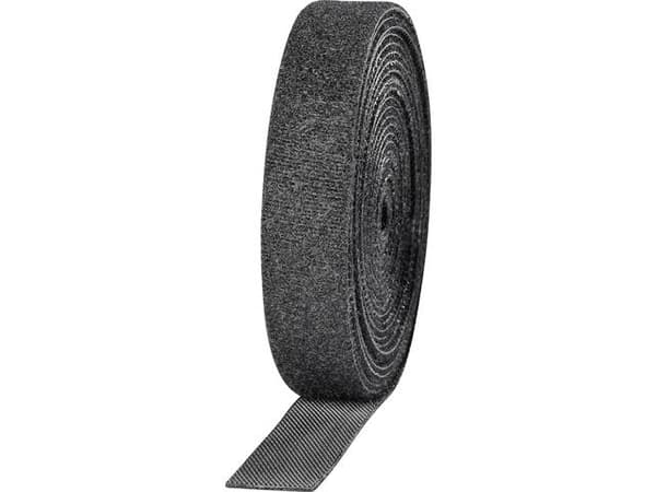 Toolcraft KL16X3000C, Kardborreband, Svart, 16 mm, 3 m, 3 m, 2 styck
