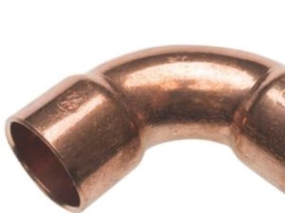 SANHA taivutus 90 gr. mf/mf 5/8 - kupariliitokset juottamiseen. Teollisuusjäähdytys - 130 bar (CuFe)