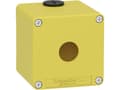 Pikkukuva 1 / 3: Harmony tom nødstopkasse i gul metal med 1 x Ø22 mm hul for trykknap og 2 x M20 forskruninger 80 x 8