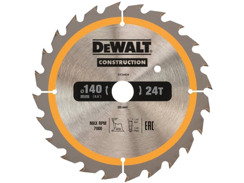 DeWALT circular saw blade DT20434, 140mm / 20mm (24 teeth, for cordless