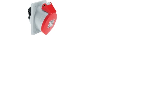 FIX-PRO CEE pistorasia uppoasennus H6 400V 16A 5-napainen punainen 20° kalteva, laippa 75x75 mm, Quick Connect® IP44, polyamidi