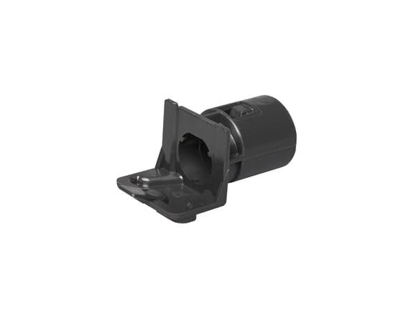 FIX-PRO ABB Future Yksittäinen pistorasia suojuksella, mattamusta (RAL9005), 250V 16A, Schuko- ja sulakesuojaus. Puolivalmis