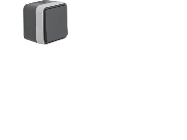 FIX-PRO Socket double Ocean IP44, vaakasuora, taitettava kansi ja pohja harmaa/sinivihreä, 16A 250V, Schuko/sivu maadoitus ja pillerisuoja