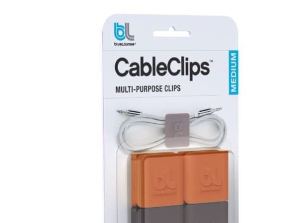 Bluelounge CableClip MEDIUM - Kabelklämmor - orange, mörkgrå (paket om 4)