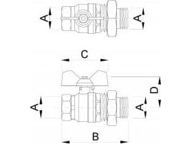 Hydroland BALL VALVE, WATER SCREW, BUTTERFLY 3/4 "" TYTAN W/S // ZKW-20-WS-M-H-TYTAN