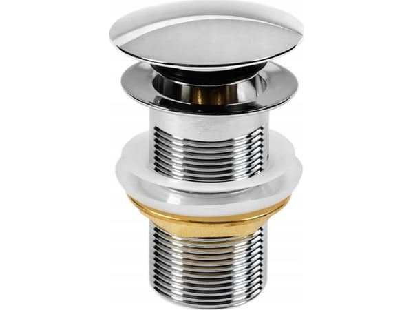 Vattenlösning KLIK-KLAK 5/4 STORT RUNT AVLOPP UTAN FLÖDE CHROME ( K.KKD-BP ) // S.SPUST.KLIK-KLAK-H-D-BP-O