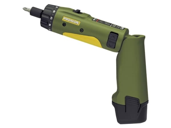 Proxxon 29 840, Elektrisk skrutrekker, Pistol/rett håndtak, 1/4", Sort, Grønn, Gult, 750 RPM, 250 RPM