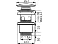 Miniatyrbilde 3 av 3: Ferro S288PPCB AVLØP/PLUGK KLIKK KERAMISK SVART MED OVERFLØM G5/4 POLYPROPYLEN // S. AVLØP KLAK-F-S288PPCB