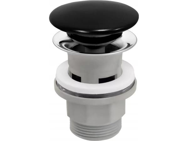 Ferro S288PPCB AVLØP/PLUGK KLIKK KERAMISK SVART MED OVERFLØM G5/4 POLYPROPYLEN // S. AVLØP KLAK-F-S288PPCB