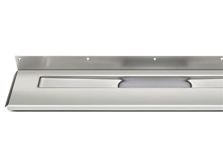 UNIDRAIN 1004 Afløbsarmatur 600mm med en vægflange. Placeres ikke op af sidevæg. Kombiner m/ClassicLine rist og ramme, eller HighLine Custom.