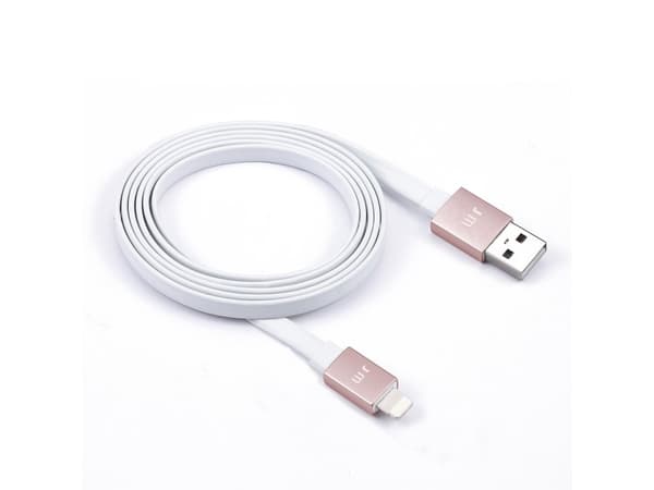 JustMobile DC-268RG, 1,2 m, Lightning, USB A, Vaaleanpunainen, Valkoinen, Suora, Suora