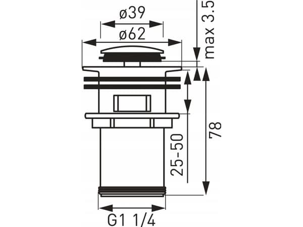 Ferro S283-BL-B SPUST KLIK-KLAK MINIMUM G 1 1/4 SVART MED FERROFLÖDE // S.SPUST.KLIK-KLAK-S283-BL-B