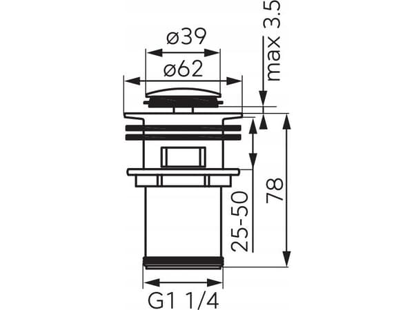 Ferro S283-BL-B SPUST KLIK-KLAK MINIMUM G 1 1/4 SVART MED FERROFLÖDE // S.SPUST.KLIK-KLAK-S283-BL-B