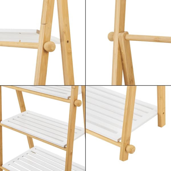 Badrumshylla Lapinjärvi med handdukshållare 152x53x31 cm bambu [en.casa]