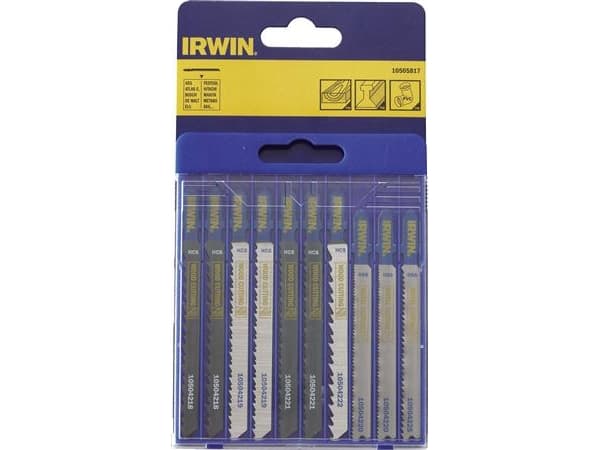 Irwin sticksågblad, set för trä och metall, 10 st.