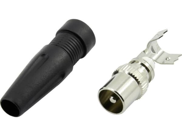Conrad Components 1372216 Koaksialstik Med knækbeskyttelsestylle Tilslutninger: Koaksialstik IEC. 1 stk