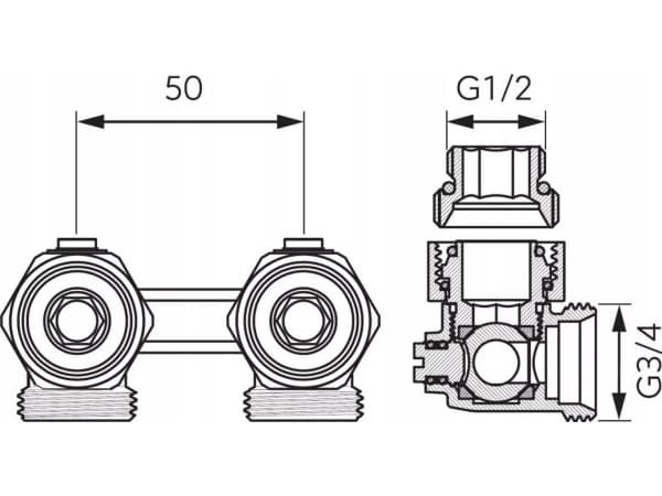 Ferro ZTV21 THERMOSTAT KIT. ANGLED TO BOTTOM HEATING WITH HEAD GT20 // G.Z. PACKAGE-KT-1/2-FER-DOL-GT20