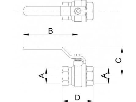 Tytan WATER BALL VALVE 5/4 "TITANIUM HANDLE W/W // ZKW-32-WW-R-H-TYTAN