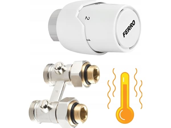 Ferro ZTV20 THERMOSTAT SET. STRAIGHT TO BOTTOM HEATING WITH HEAD GT20 // G.Z. PACKAGE-PR-1/2-FER-DOL-GT20