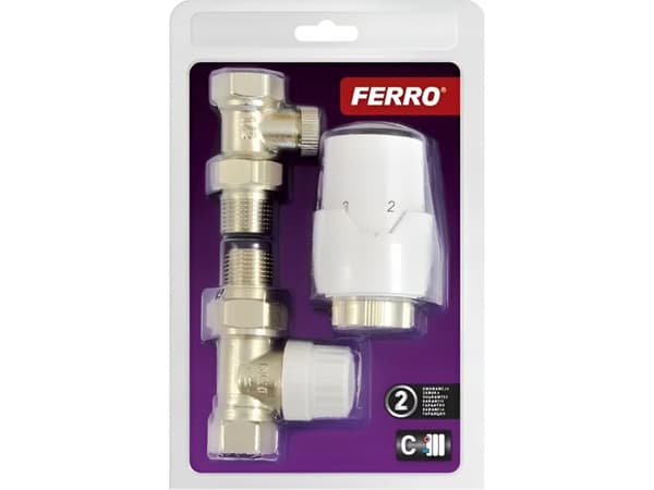 Ferro ZTV20 THERMOSTAT SET. STRAIGHT TO BOTTOM HEATING WITH HEAD GT20 // G.Z. PACKAGE-PR-1/2-FER-DOL-GT20