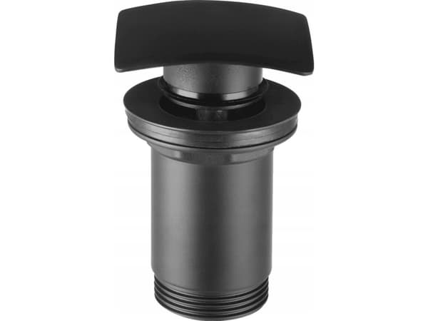 Ferro drain valve for washbasins with overflow, black
