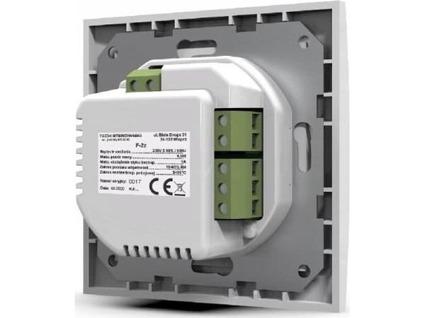 Tech trådbunden rumsregulator F-2z v1 tvåstegsregulator för ramsystem, vit