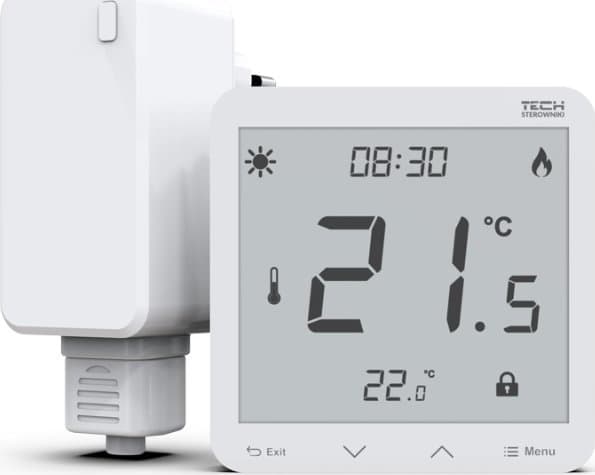 TECH Controllers Trådlös styrning ST-297V2 rum Dual-mode infälld vit