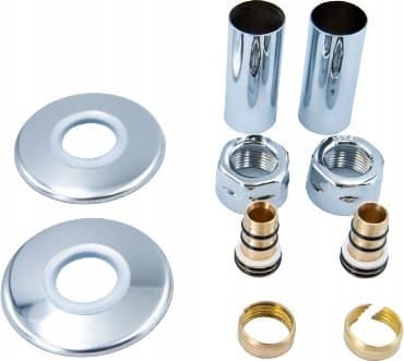 Vario Term Masking set, single rose escutcheon 16xM22 PEX, chrome