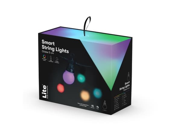 Lite Bulb Moments LBM 14m Smart Outdoor Light Chain - 15 x Globe 5cm
