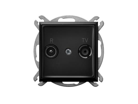 Ospel ARIA Terminal RTV socket, black metallic GPA-UK/m/33