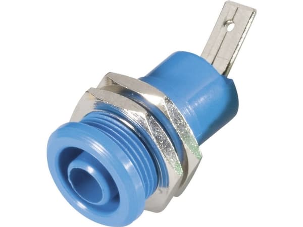 Schnepp BU 4600 bl Sikkerheds-laboratorietilslutning Tilslutning, indbygning lodret Stift-diameter: 4 mm Blå 1 stk
