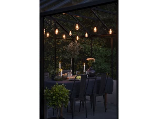 Konstsmide 2351-800 Valonjohto Ulkopuoli Lampujen lukumäärä 10 LED (RGB) Amber Valaistu Pituus: 9,15 m Himmennettävä, jatkettavissa