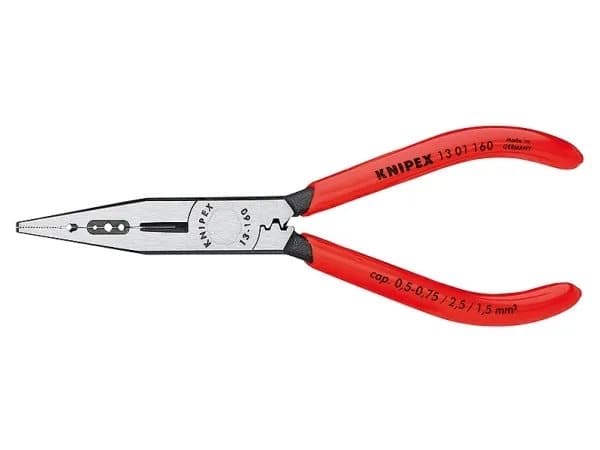 Knipex 13 01 160, Nåletang, Krom-vanadium-stål, Plast, Rød, 16 cm, 112 g