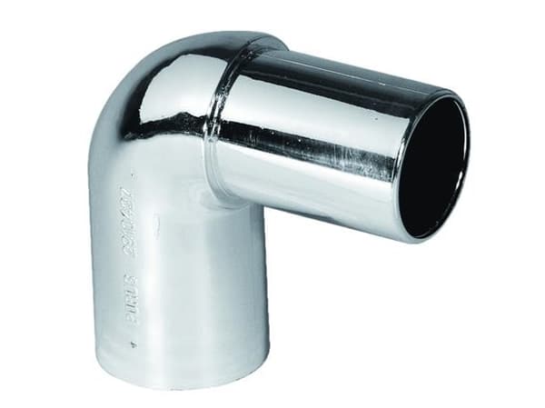 Vinkel 90° forkromet Purus Ø 32 mm indstik/spids PP
