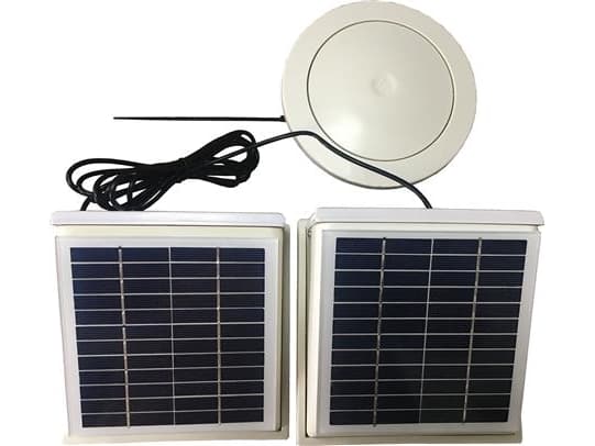 THERMEX Ventilator med solcellepanel Sunmex double, leveret med ekstra solcellepanel og vægventil Ø100 mm. Luftmgd. 0-30 m³/h.