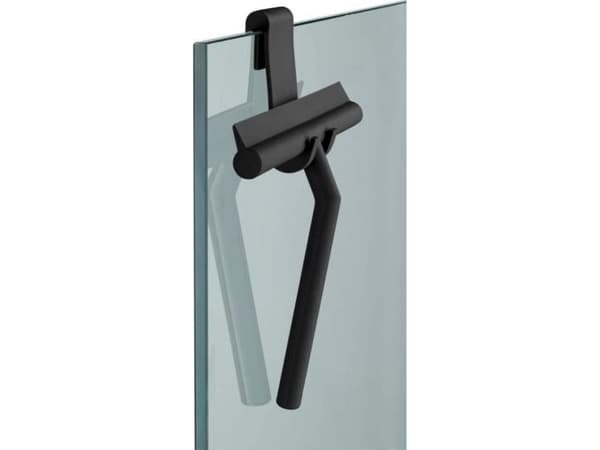 WENKO 24171100, Duschgummiskrapa med enkelblad, Svart, Rostfritt stål, Silikon, 210 mm, 40 mm