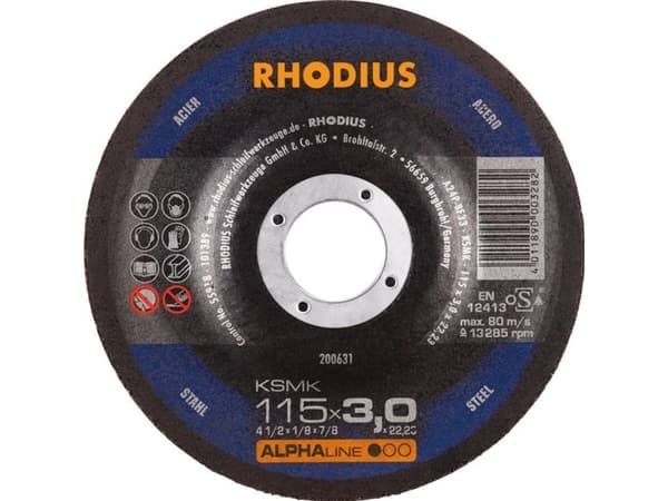 Leikkuukiekko esikaareva 115 mm 22,23 mm Rhodius KSMK 200631 1 kpl