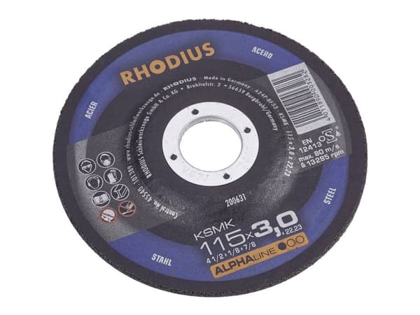 Leikkuukiekko esikaareva 115 mm 22,23 mm Rhodius KSMK 200631 1 kpl